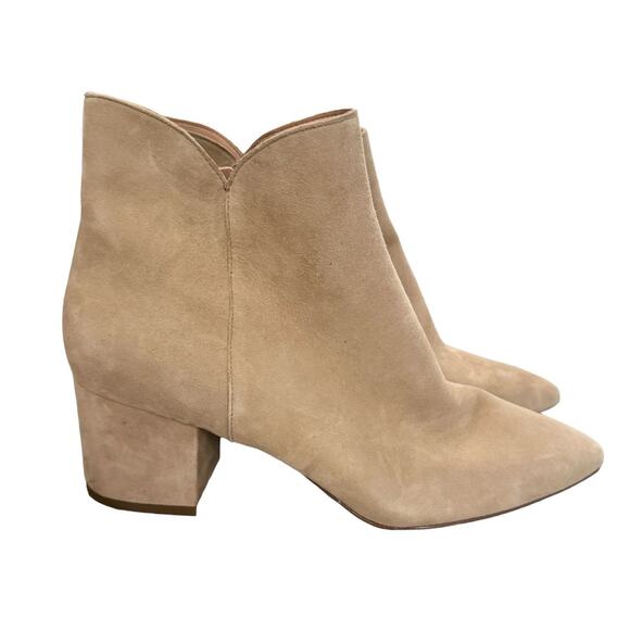 COLE HAAN NEW CAMEL SUEDE BOOTIES BOOTS MINIMAL CLASSIC 10B LUXURY VERSATILE - Picture 2 of 11